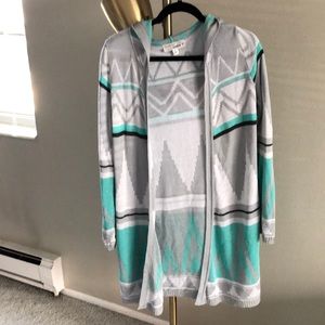 Aztec hooded cardigan